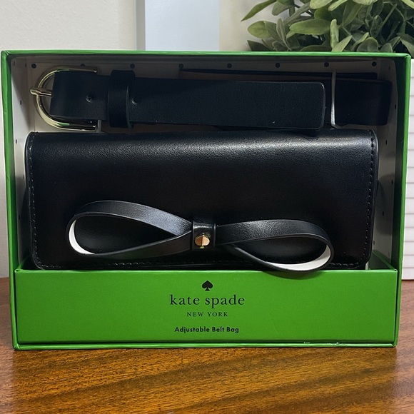 Kate Spade NWT Black Belt Bag with Bow Accent ♠️ - Picture 6 of 10